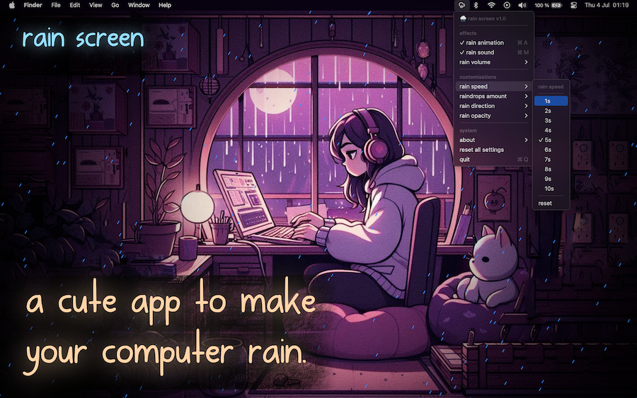 screenshot of rain screen